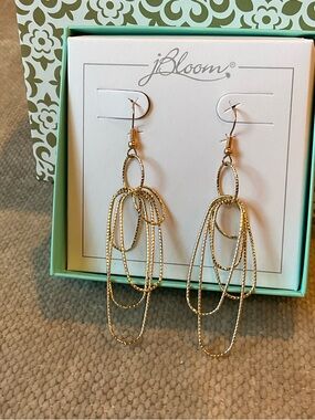 JBloom Gold Multi-Loop Dangle Earrings